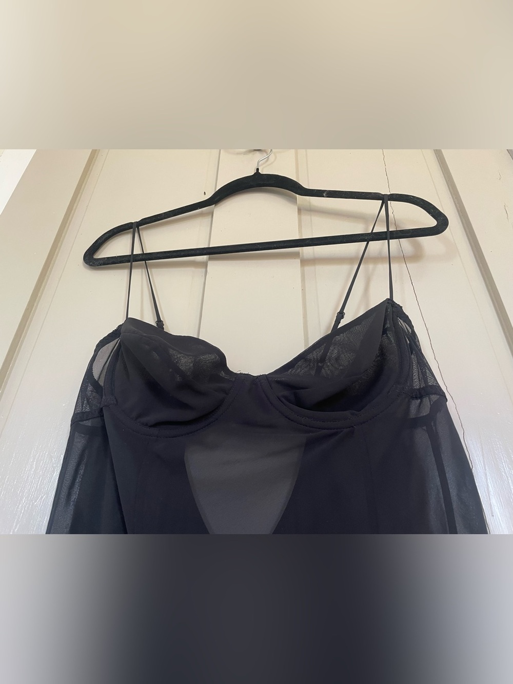 Victoria's Secret Vintage Black Chemise Slip Cream Lace Silk Sexy Adjustable - Picture 4 of 10